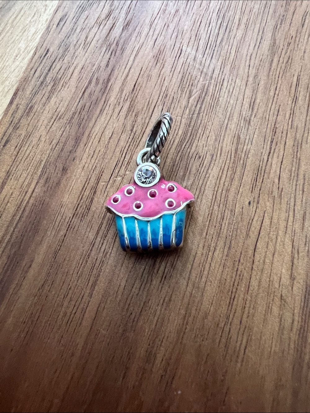 Brighton Pink and Blue Cupcake Charm Pendant